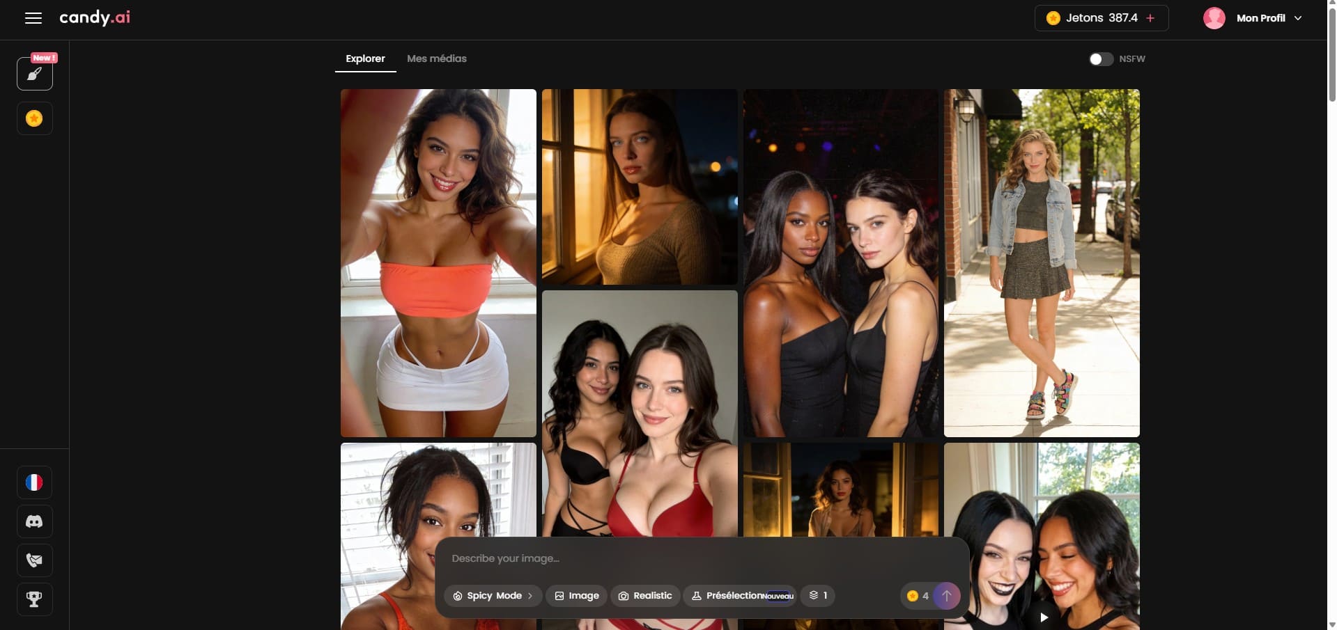 Interfaccia gen immagini Candy