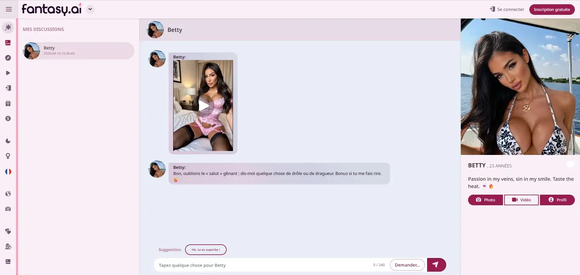 Recensione Fantasy AI — interfaccia e catalogo personaggi