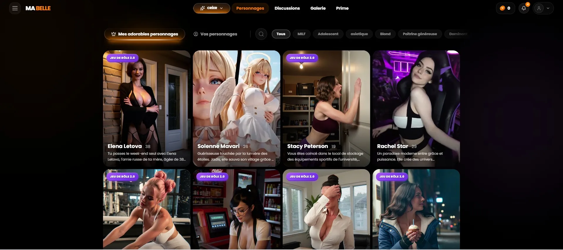 MyLovely AI — galleria personaggi multi-stile