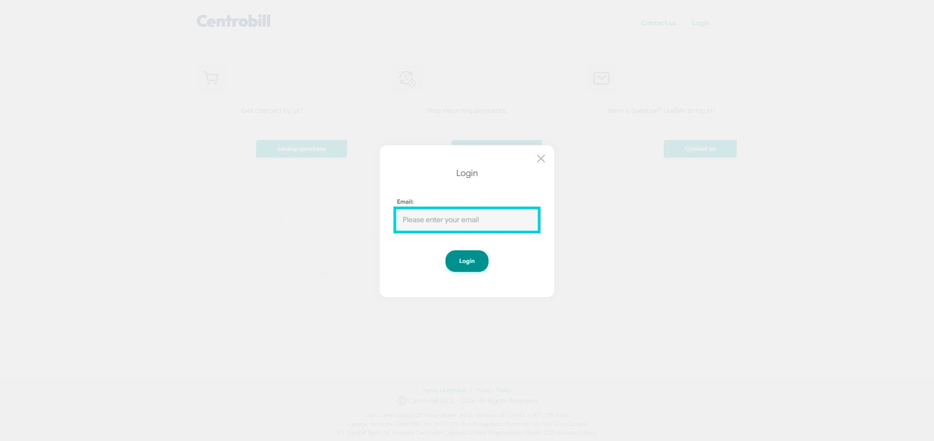 Centrobill: accesso via email